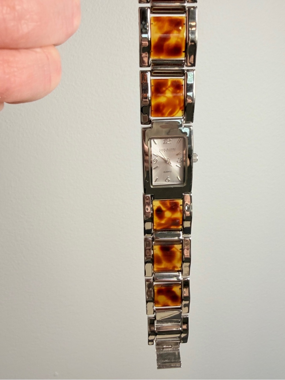 ☀️SOLD☀️Joan Rivers Classics Collection Tortoiseshell Inlay Link Vintage Watch - Picture 4 of 6